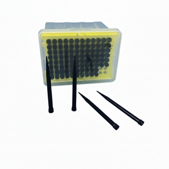 Ponteira descartável condutiva para automação, em racks, sem filtro, 1000uL, caixa com 1.536 unidades para Equipamentos Tecan, Ref: TT1000A-1-B