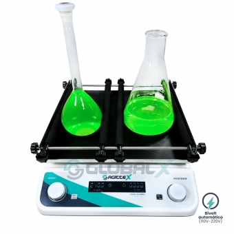 Agitador orbital, velocidade 40-200 RPM, plataforma 32x32cm, carga máxima 5kg, bivolt automático, modelo AX40Max Agittex, Ref: AX-40Max